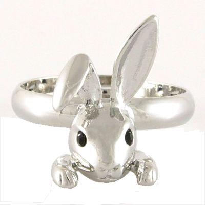 Rabbit Ring, Bunny Ring, bunnyrabbit ring, dichroic bunny ring, Silver ...