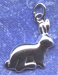 Sterling Silver Rabbit Charm – 925 Silver Animal Pet Charm For Bracelets – Bunny Rabbits Garden Theme